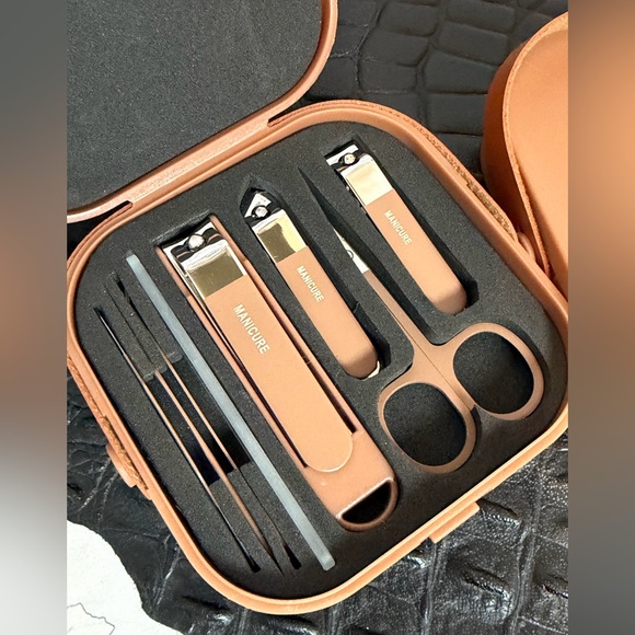 Other - Leather-Look Tan Manicure Set